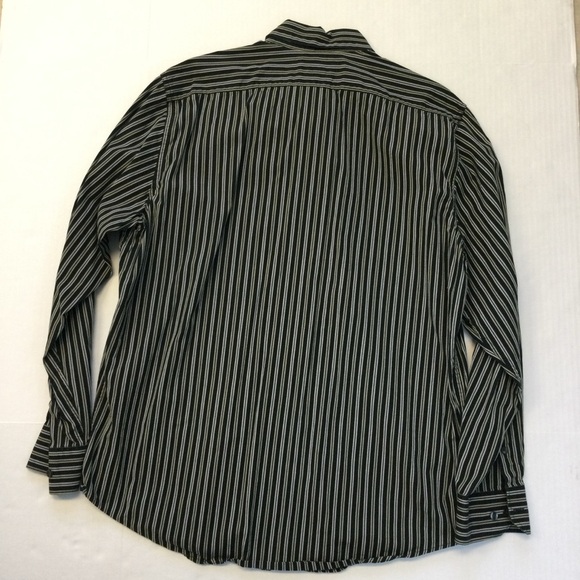 Structure premium‎ Woven 100% Cotton Button Up Striped Long Sleeve Career/Casual - Picture 2 of 7